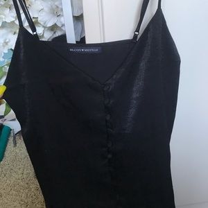 brandy melville silky button up tank top